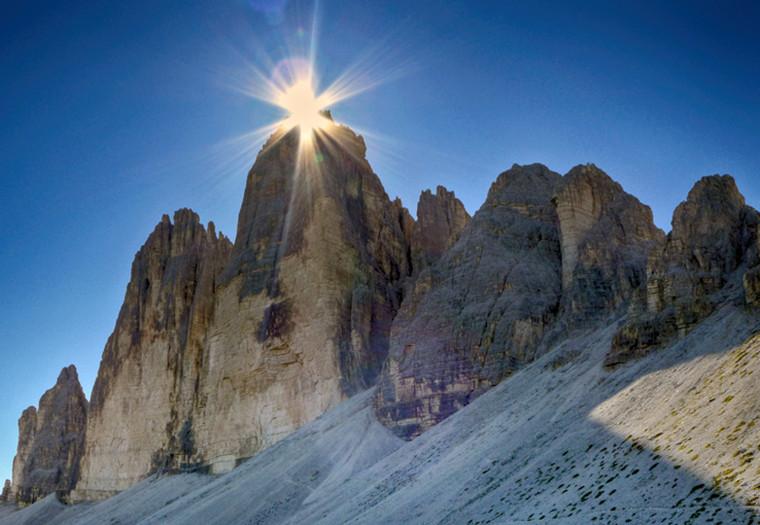 Die Drei Zinnen im Sonnenlicht